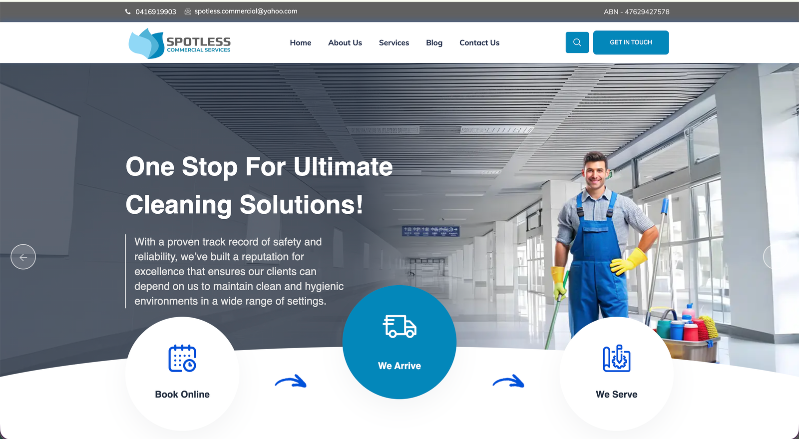Spotless Commercial website